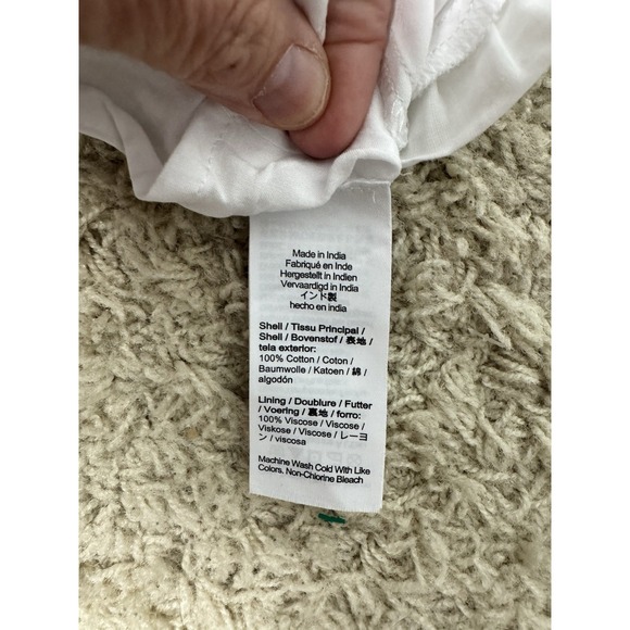 J Crew Womens Cotton Voile Ruffle Trim Shift Dress Pockets White CA654 Size 2X - Picture 13 of 15